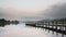 Wooden Jetty at lake Coniston, Cumbria