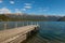 Wooden jetty at lake Rotoiti in Nelson Lakes National Park