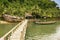 Wooden jetty at local village, Ream National Park, Cambodia