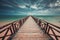 Wooden jetty reaching into the turquoise Caribbean sea