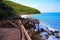 Wooden jetty to the tropical beach