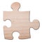 Wooden jigzaw puzzle piece.