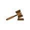 Wooden judge gavel isolated. hammer magistrate vector illustration