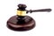 Wooden judge gavel and soundboard