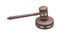 Wooden judging hammer isolated on a white background 3d illustration. Gavel used in law court. Concept of law, order and justice