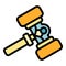 Wooden judicial gavel icon color outline vector
