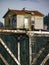 Wooden keepers quarters at top of landmark railroad bridge