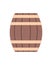 Wooden keg with alcohol, container for drinks. A barrel for wine, rum, beer or gunpowder. Vector illustration, icon in