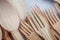 Wooden kitchen utensils