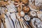 Wooden kitchen utensils at the craft fair stall