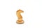 Wooden knight chess piece isolated on a white background