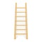 Wooden ladder stand near wall. Wood step ladders with shadow. Flat style