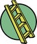 Wooden ladder vector illustration