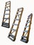 Wooden ladder on white background