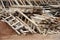 Wooden ladders and timbers stock photo