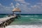 Wooden Landing in the Caribbean Ocean