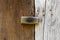 Wooden latch on a wooden door