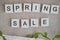 Wooden lettering spring sale, white and green