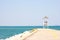 Wooden lifeguard white tower and the sea at Khao Laem Yaâ€“ Mu Ko Samet National Park