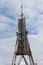 The wooden lighthouse Kugelbake in Cuxhaven, North Germany.