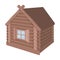 Wooden log cabin. Hut architectural structure single icon in cartoon style vector symbol stock illustration web.