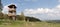 Wooden lookout tower above village Spesov near Blansko