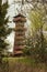Wooden lookout tower on the top of velky javornik