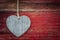 Wooden love heart grunge background