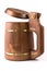 Wooden made beer mug.