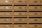 Wooden mailboxes in the condominium.