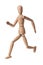 Wooden man Isolated. Gestalt in the shape of a running man