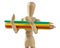 Wooden Mannequin Carrying Colored Pencils