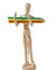 Wooden Mannequin Carrying Colored Pencils