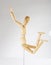 Wooden mannequin drawing model human shape. Doll human body figurine statue pose posing to illustrate human body