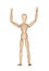 Wooden mannequin with extended arms