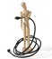 Wooden Mannequin With a Multimedia Cable