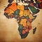 Wooden map of the world. Plywood satin laser cutting. South Africa close up