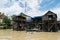 Wooden and metal houses built on stilts above the water of Tonle Sap lake, Kampong Phluk, Cambodia