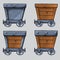 Wooden mine cart set