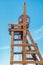 Wooden mine derrick with metal gears, Mazarron, Spain