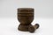 Wooden mortar and pestle