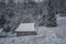 Wooden mountain chalets in the valley, Tatra Mountains