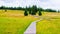 Wooden mountain trail through the marshes and peat bogs leading to PILGRIMS