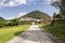 Wooden mountains huts in beautiful Vlkolinec traditional village in Slovakia