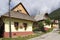 Wooden mountains huts in beautiful Vlkolinec traditional village in Slovakia