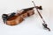 Wooden music violin with bow