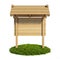 Wooden notice board, park billboard, 3d rendering