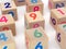 Wooden number blocks