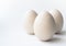 Wooden objects egg-shaped. 3 voluminous wooden eggs