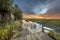 Wooden Observation Platform overlooking dutch countryside